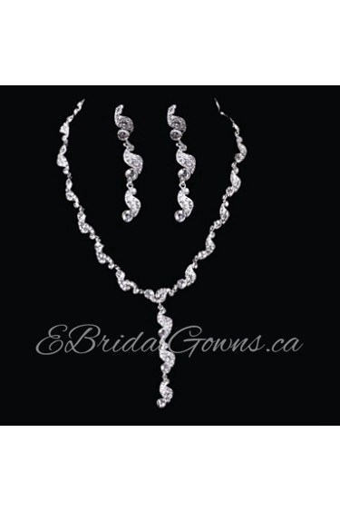 Elegant Design Alloy With Rhinestone Wedding/Special Occaision / Party Jewelry Set.