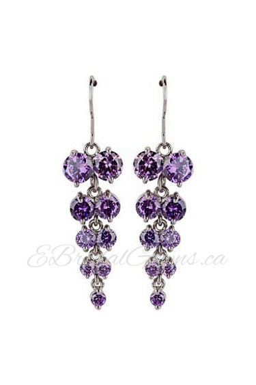 Brass With Cubic Zirconia Drop Earrings (More Colors)