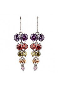 Brass With Cubic Zirconia Drop Earrings (More Colors)