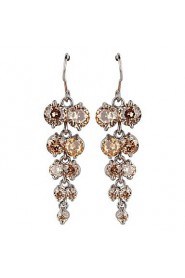 Brass With Cubic Zirconia Drop Earrings (More Colors)