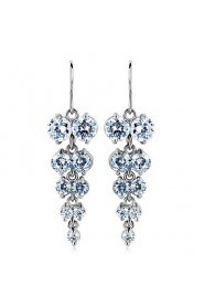 Brass With Cubic Zirconia Drop Earrings (More Colors)