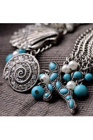 Luxurious Women's Imitation Pearl / Alloy / Rhinestone / Resin Necklace Pendant Necklaces