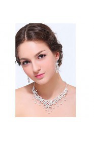Women's Silver Alloy Crystal Rhinestone Cubic Zirconia Jewelry Set