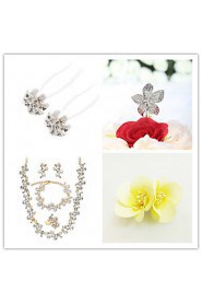 Wedding Suit(Headdress & Necklace & Earrings & Bracelet & Ring & Brooch & Cake Topper)