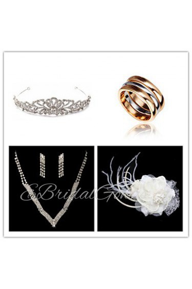 Wedding Suit(Headdress & Necklace & Earrings& Ring & Brooch)