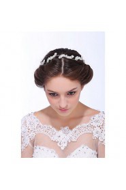 Women's Satin / Sterling Silver / Alloy Headpiece-Wedding / Special Occasion / Casual Headbands 1 Piece Clear Round