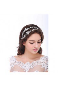 Women's Sterling Silver / Alloy Headpiece-Wedding / Special Occasion / Casual Headbands 1 Piece Clear / Ivory Round