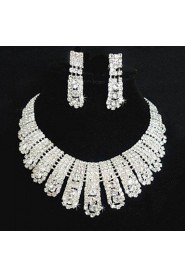 Jewelry Set Women's Wedding / Party Jewelry Sets Alloy / Rhinestone Rhinestone Necklaces / Earrings Silver