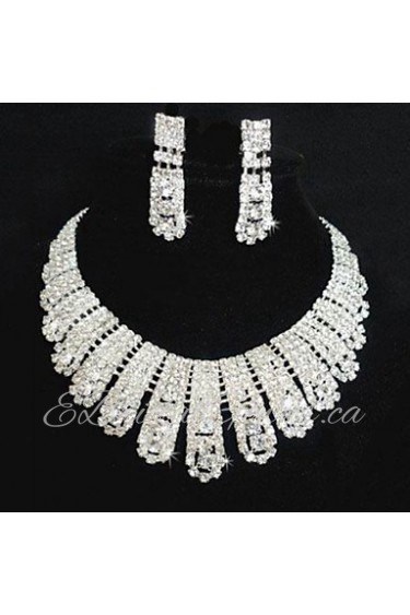 Jewelry Set Women's Wedding / Party Jewelry Sets Alloy / Rhinestone Rhinestone Necklaces / Earrings Silver