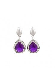 Vintage Wholesale Wedding Bridal Costume Purple Zircon Beads Necklace Sets (Necklace Earring)