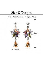 Brass With Cubic Zirconia Drop Earrings (More Colors)