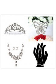 Wedding Suit(Headdress & Necklace & Earrings& Bracelet & Cake Topper)