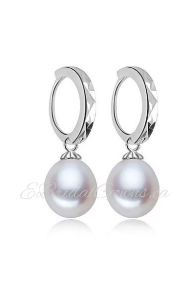 Drop Earrings Women's Silver/Pearl Earring