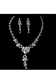 Elegant Design Alloy With Rhinestone Wedding/Special Occaision / Party Jewelry Set.