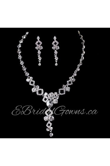 Elegant Design Alloy With Rhinestone Wedding/Special Occaision / Party Jewelry Set.