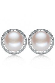 Stud Earrings Women's Silver/Pearl Earring