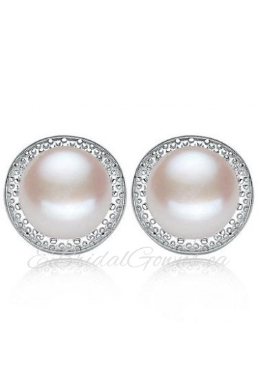 Stud Earrings Women's Silver/Pearl Earring