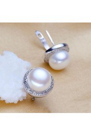 Stud Earrings Women's Silver/Pearl Earring