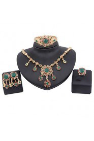 New fashion trendy gold plated (necklace,bracelet,earrings)jewelry sets