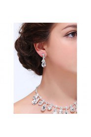 Women's Silver Alloy Crystal Rhinestone Cubic Zirconia Jewelry Set