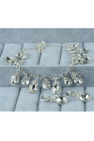 Women's Silver Alloy Crystal Rhinestone Cubic Zirconia Jewelry Set