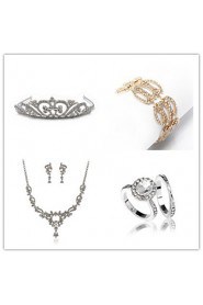 Wedding Suit(Headdress & Necklace & Earrings & Bracelet & Ring)