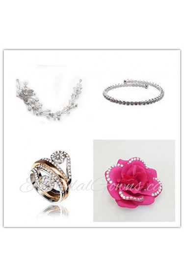 Wedding Suit(Headdress& Bracelet& Ring & Brooch)