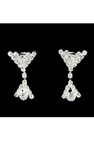 Jewelry Set Women's Wedding / Engagement / Birthday / Gift / Party Jewelry Sets Silver / Alloy Rhinestone Necklaces / Earrings Silver