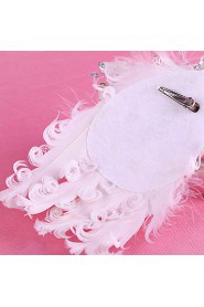 Bride's Feather Rhinestone Forehead Wedding Hair Clip Barrette Accessories 1 PC