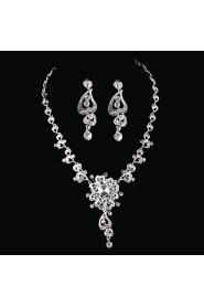 Elegant Design Alloy With Rhinestone Wedding/Special Occaision / Party Jewelry Set.