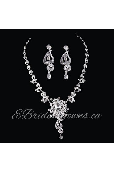 Elegant Design Alloy With Rhinestone Wedding/Special Occaision / Party Jewelry Set.