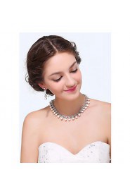 Women's Silver Alloy Imitation Pearl Rhinestone Cubic Zirconia Jewelry Set