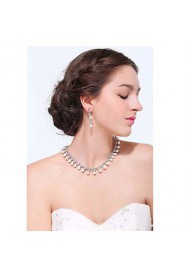 Women's Silver Alloy Imitation Pearl Rhinestone Cubic Zirconia Jewelry Set