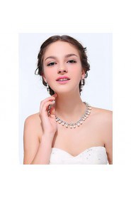 Women's Silver Alloy Imitation Pearl Rhinestone Cubic Zirconia Jewelry Set