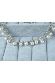 Women's Silver Alloy Imitation Pearl Rhinestone Cubic Zirconia Jewelry Set