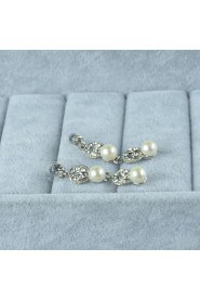 Women's Silver Alloy Imitation Pearl Rhinestone Cubic Zirconia Jewelry Set