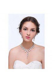 Women's Silver Alloy Imitation Pearl Rhinestone Jewelry Set