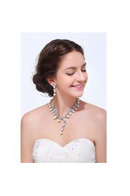 Women's Silver Alloy Imitation Pearl Rhinestone Jewelry Set