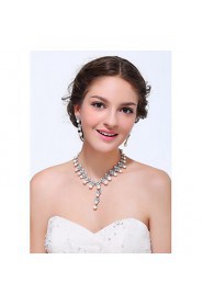 Women's Silver Alloy Imitation Pearl Rhinestone Jewelry Set