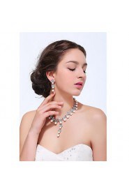 Women's Silver Alloy Imitation Pearl Rhinestone Jewelry Set