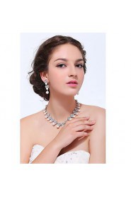 Women's Silver Alloy Imitation Pearl Rhinestone Jewelry Set