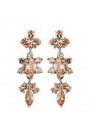 Brass With Cubic Zirconia Drop Earrings (More Colors)