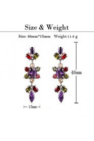 Brass With Cubic Zirconia Drop Earrings (More Colors)