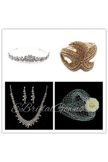 Wedding Suit(Headdress & Necklace & Earrings & Bracelet & Brooch)