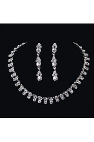 Elegant Design Alloy With Rhinestone Wedding/Special Occaision / Party Jewelry Set.