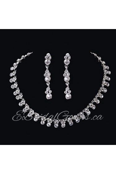 Elegant Design Alloy With Rhinestone Wedding/Special Occaision / Party Jewelry Set.