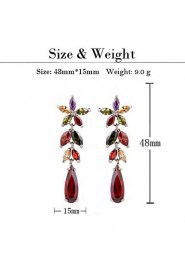 Brass With Cubic Zirconia Drop Earrings(More Colors)