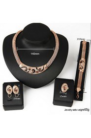 An exaggerated punk Necklace Earrings Bracelet Ring Jewelry four sets