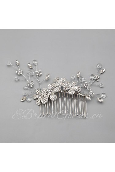 Women's / Flower Girl's Rhinestone / Crystal / Alloy / Imitation Pearl Headpiece-Wedding / Special Occasion / Casual Hair Combs / Flowers