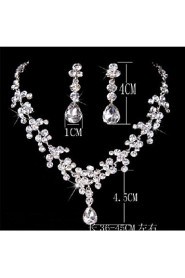 Women's Alloy Wedding/Party Jewelry Set With Rhinestone(Inculding Necklace & Earrings)